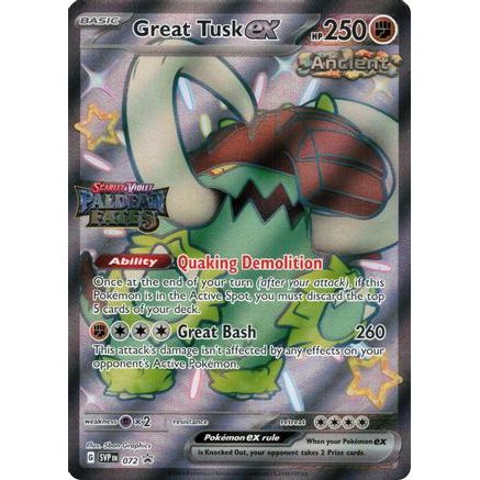 Great Tusk ex - 072 (Paldean Fates Stamped) 72 - Miscellaneous Cards & Products Holofoil