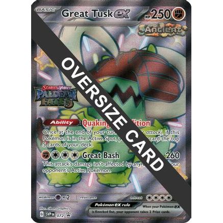 Great Tusk ex - 072 (Paldean Fates Stamped) 72 - Jumbo Cards Holofoil