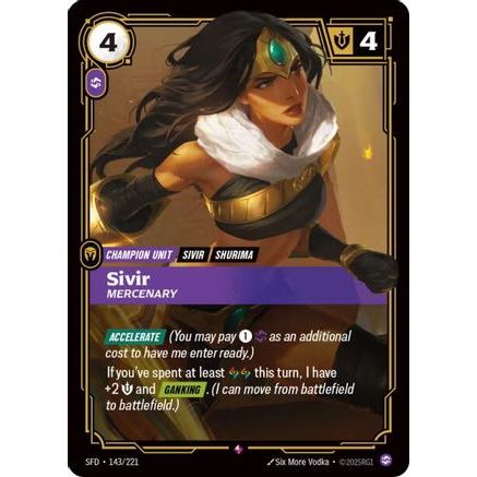 Sivir - Mercenary (143/221) - Spiritforged Foil