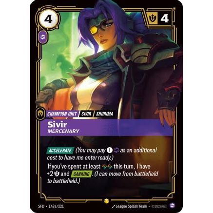 Sivir - Mercenary (Alternate Art) (143a/221) - Spiritforged Foil