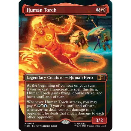 Human Torch (Borderless) (MSC-003) - Commander: Marvel Super Heroes