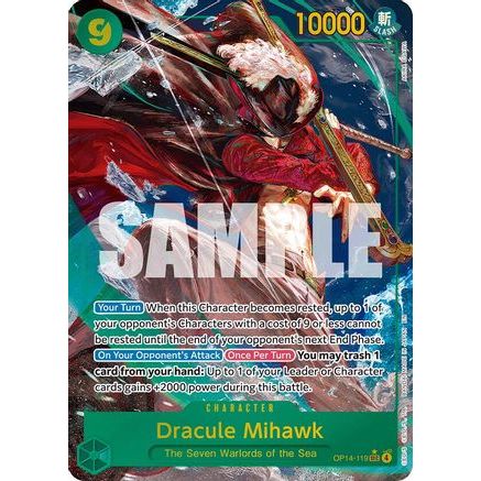 Dracule Mihawk - OP14-119 (Alternate Art) (OP14-119) - The Azure Sea's Seven Foil