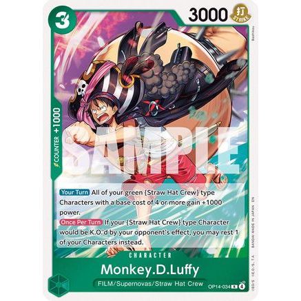 Monkey.D.Luffy - OP14-34 (OP14-034) - The Azure Sea's Seven Foil
