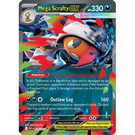 Mega Scrafty ex - 135/217 135 - ME Ascended Heroes Holofoil