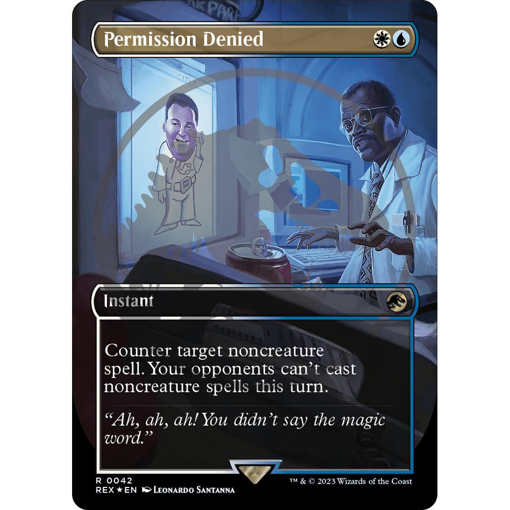 Permission Denied (Borderless) (Emblem) (REX-042) - Jurassic World Collection (Borderless) Foil