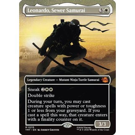 Leonardo, Sewer Samurai (Borderless) (TMT-215) - Teenage Mutant Ninja Turtles Foil