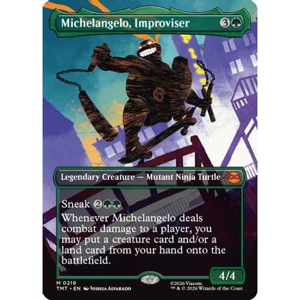 Michelangelo, Improviser (Borderless) (TMT-219) - Teenage Mutant Ninja Turtles Foil
