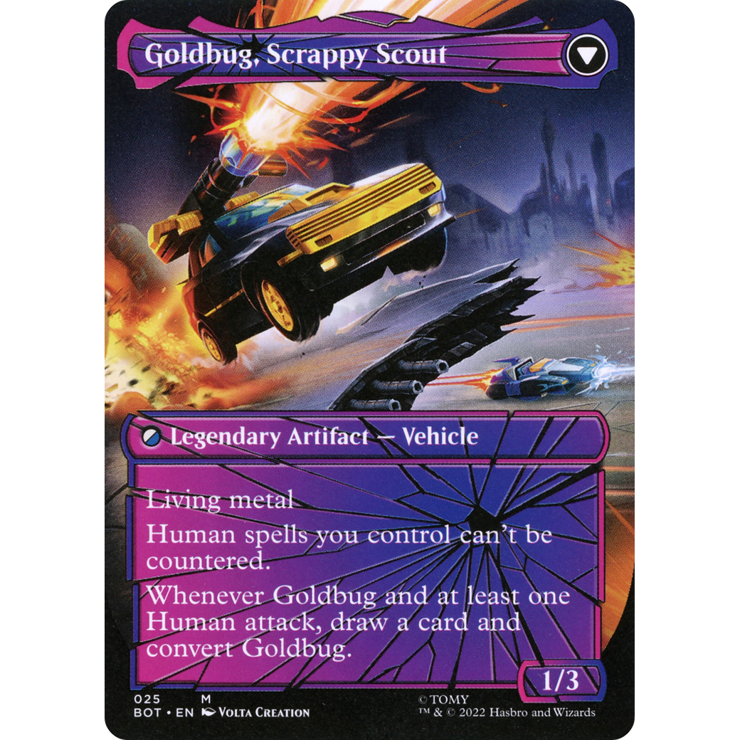 Goldbug, Humanity's Ally (Shattered Glass) (BOT-025) - Transformers: (shatteredglass, convertdfc) (Borderless)