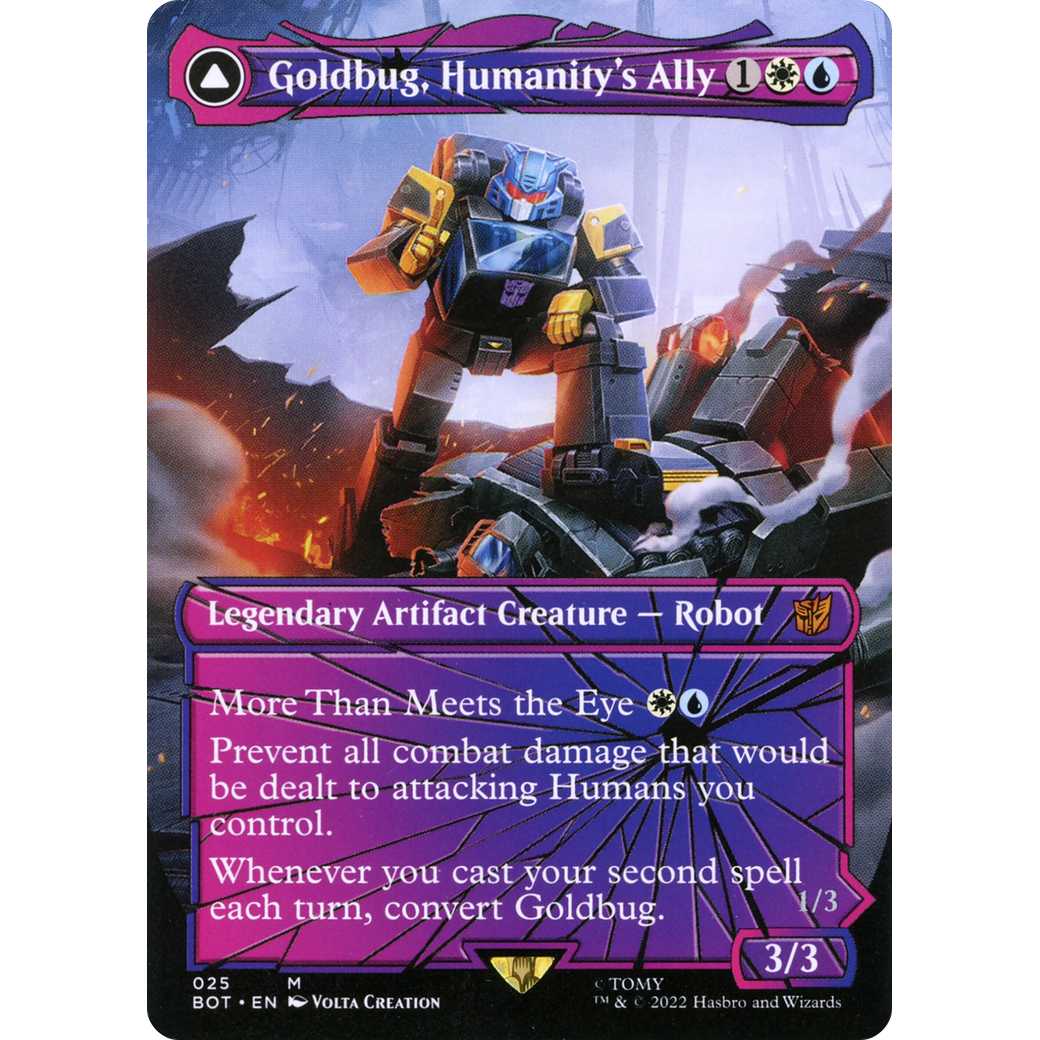 Goldbug, Humanity's Ally (Shattered Glass) (BOT-025) - Transformers: (shatteredglass, convertdfc) (Borderless) Foil