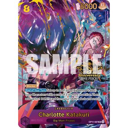 Charlotte Katakuri (Japanese Version 3rd Anniversary Set) (OP11-067) - One Piece Promotion Cards Foil