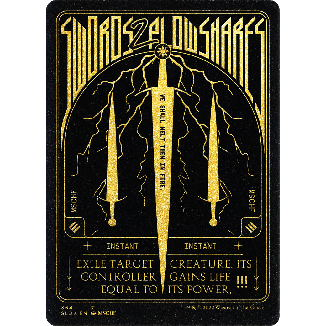 Swords to Plowshares (Foil Etched) (Gold) (SLD-364) - Secret Lair Drop Foil