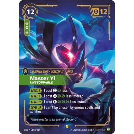 Master Yi - Unstoppable (Alternate Art) (059a/219) - Unleashed Foil