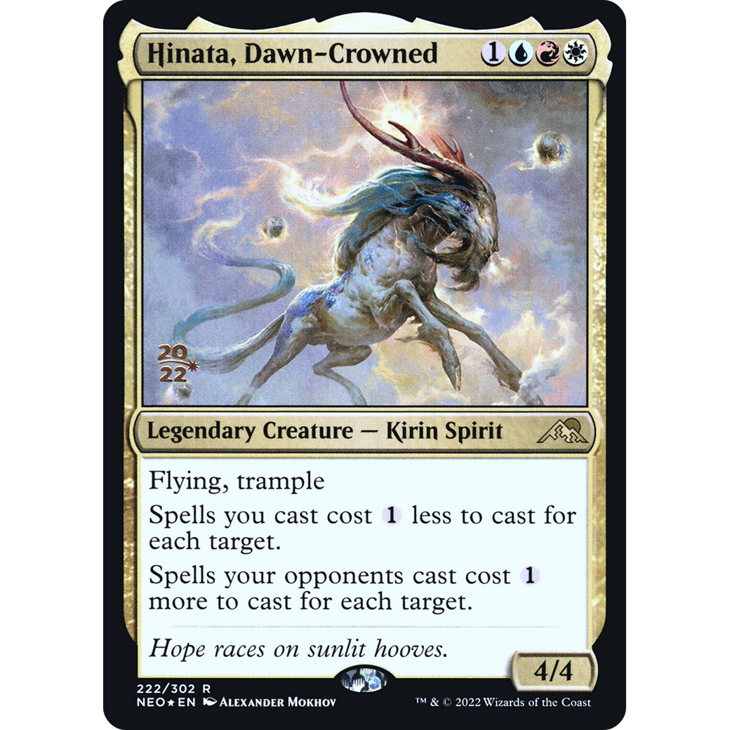 Hinata, Dawn-Crowned (PRE-222S) - Kamigawa: Neon Dynasty Promos Foil