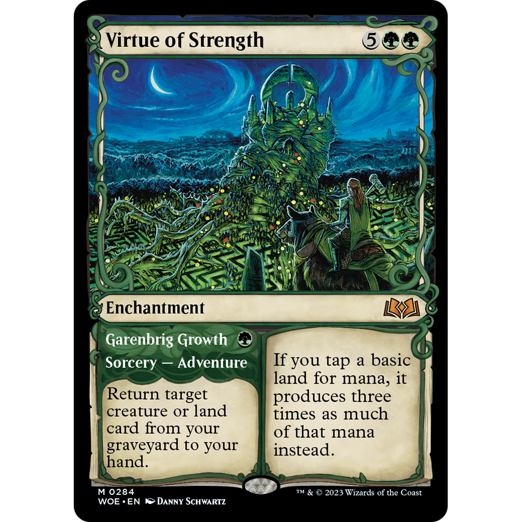 Virtue of Strength // Garenbrig Growth (WOE-284) - Wilds of Eldraine: (Showcase)