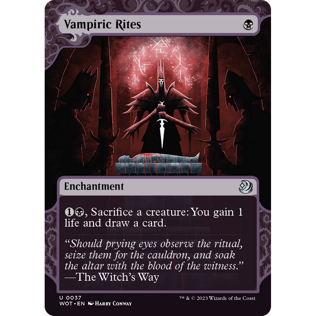 Vampiric Rites (WOT-037) - Wilds of Eldraine: Enchanting Tales: (Showcase) (Borderless) Foil