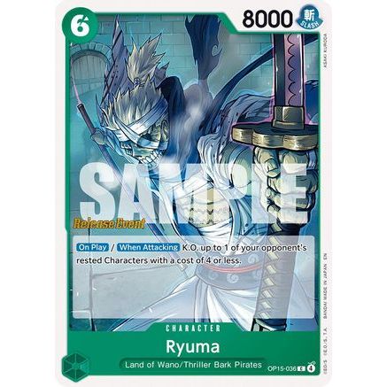 Ryuma (OP15-036) - Adventure on Kami's Island Release Event Cards