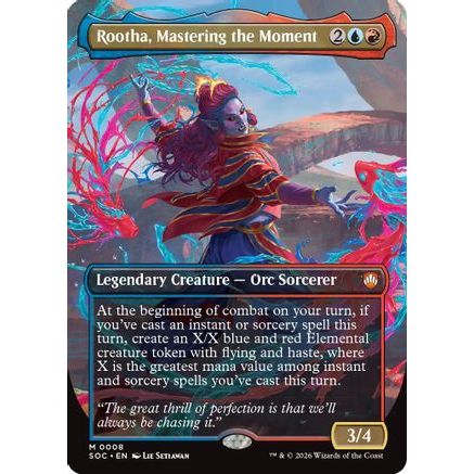 Rootha, Mastering the Moment (Borderless) (SOC-008) - Commander: Secrets of Strixhaven Foil