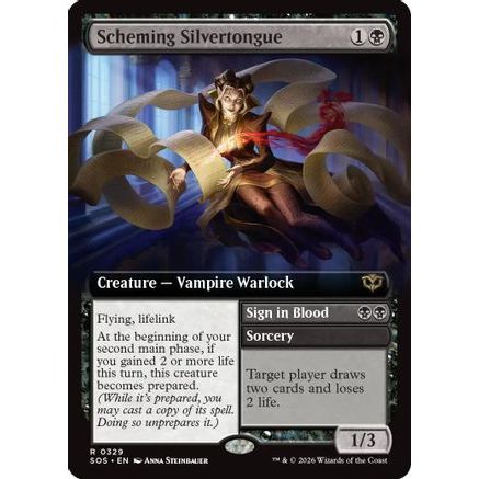 Scheming Silvertongue (Extended Art) (SOS-329) - Secrets of Strixhaven