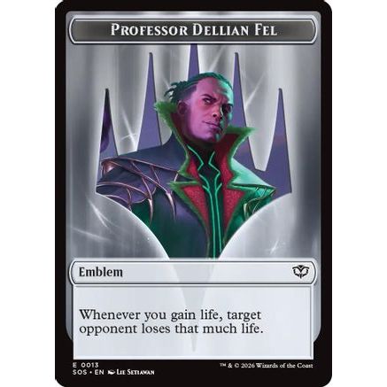 Professor Dellian Fel // Pest (0008) Double-Sided Token (SOS-13 // 8) - Secrets of Strixhaven