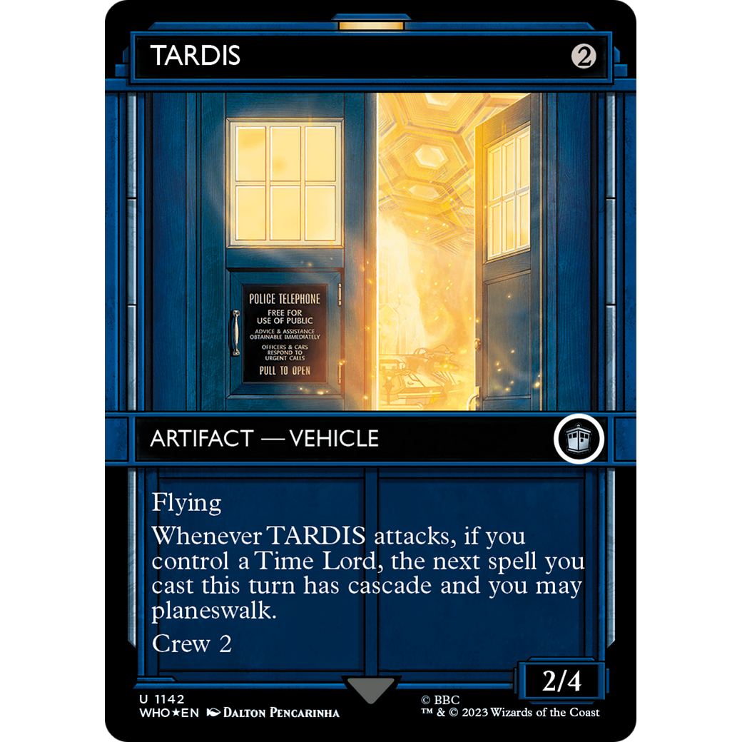 TARDIS (Showcase) (Surge Foil) (WHO-1142) - Doctor Who: (Showcase) (Borderless) Foil