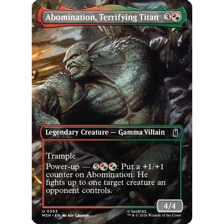 Abomination, Terrifying Titan (Borderless) (MSH-333) - Marvel Super Heroes Foil