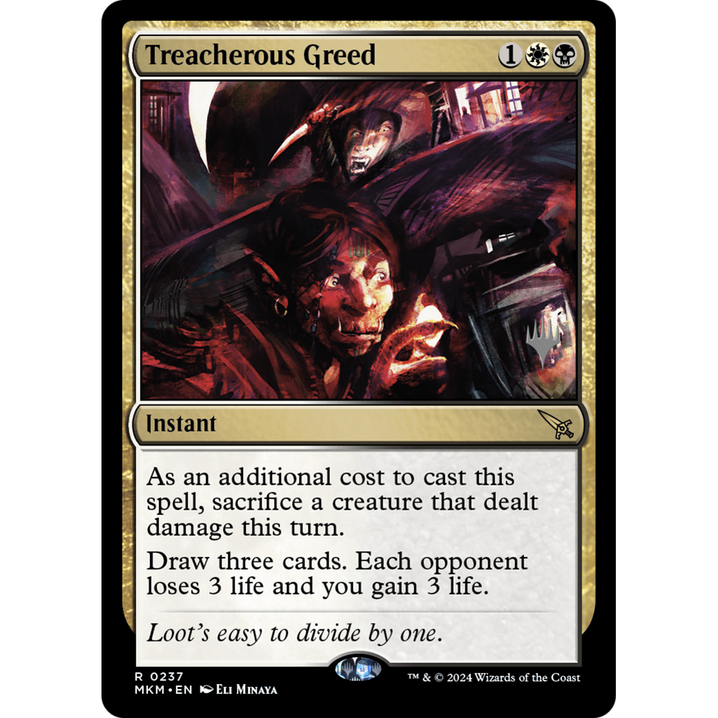 Treacherous Greed (PPMKM-237P) - Murders at Karlov Manor Promos