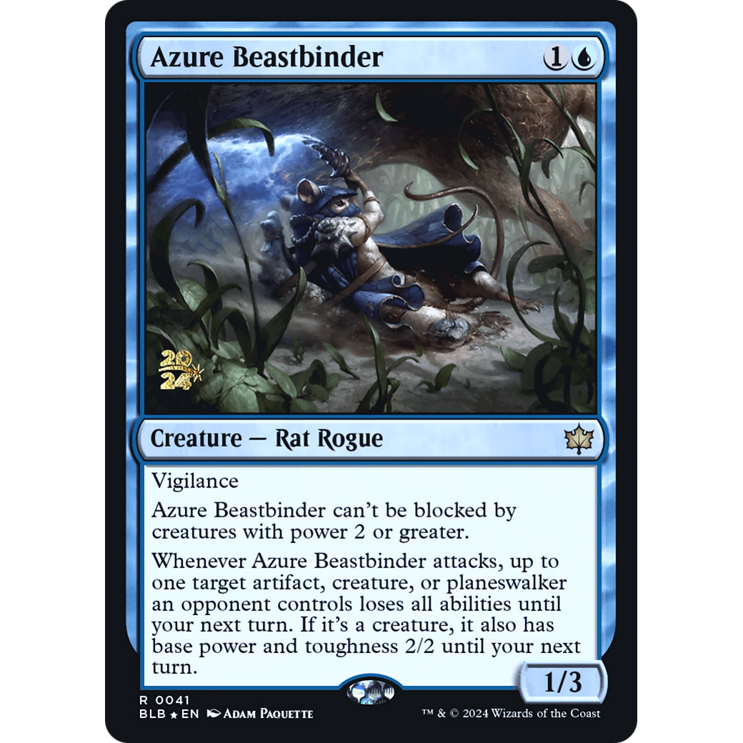 Azure Beastbinder (PRE-41S) - Bloomburrow Promos Foil