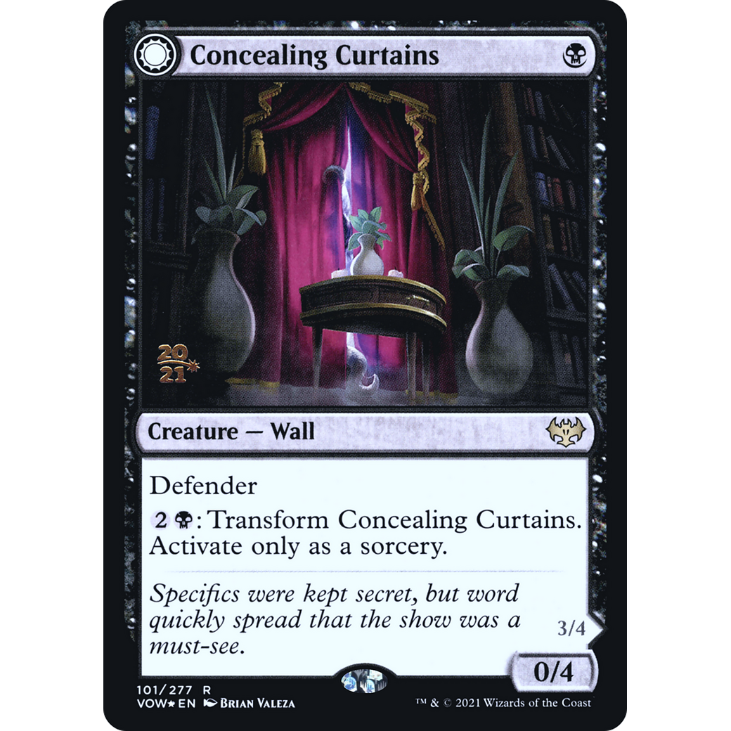 Concealing Curtains (PRE-101) - Innistrad: Crimson Vow Promos: (Double Faced Transform) Foil