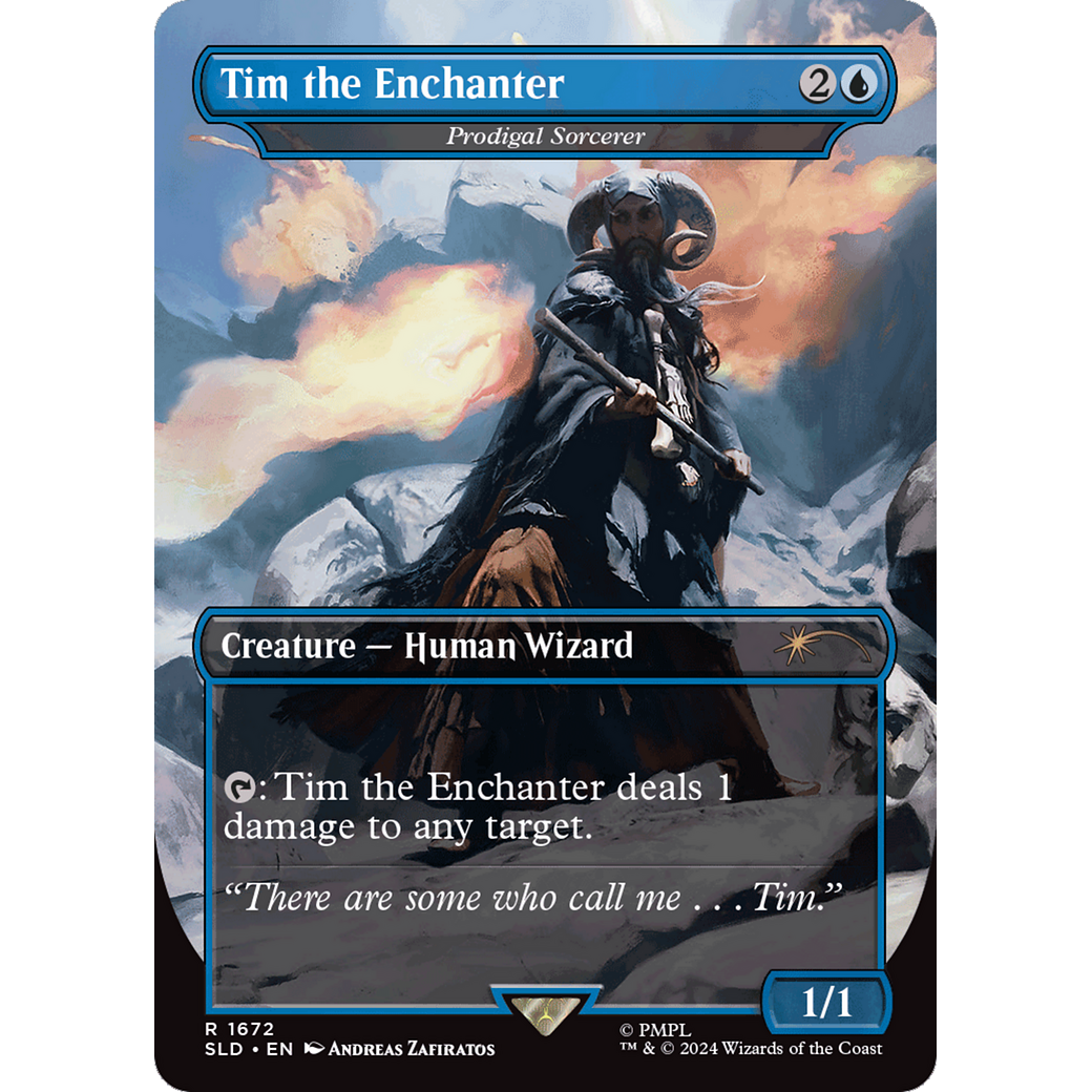 Tim the Enchanter - Prodigal Sorcerer (SLD-1672) - Secret Lair Drop / Tim the Enchanter (Borderless)
