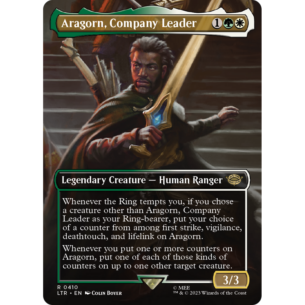 Aragorn, Company Leader (LTR-410) - The Lord of the Rings: Tales of Middle-earth (Borderless) Foil