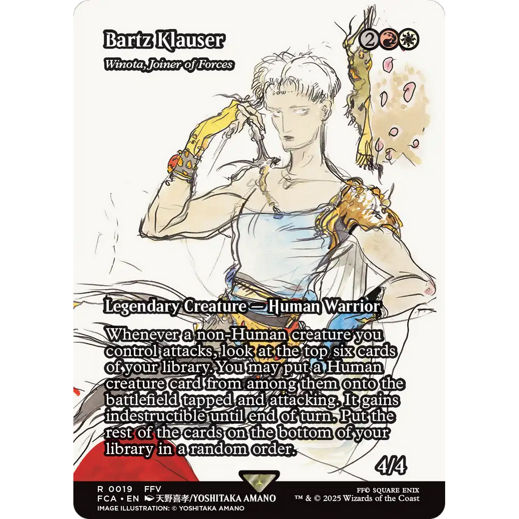 Bartz Klauser - Winota, Joiner of Forces (Showcase) (FCA-019) - FINAL FANTASY: Through the Ages / Bartz Klauser (Borderless) Foil