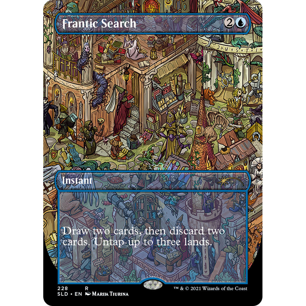 Frantic Search (228) (SLD-228) - Secret Lair Drop (Borderless) Foil
