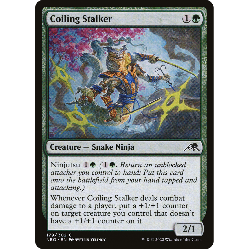 Coiling Stalker (NEO-179) - Kamigawa: Neon Dynasty Foil