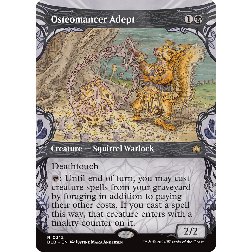 Osteomancer Adept (BLB-312) - Bloomburrow: (Showcase) (Borderless) Foil