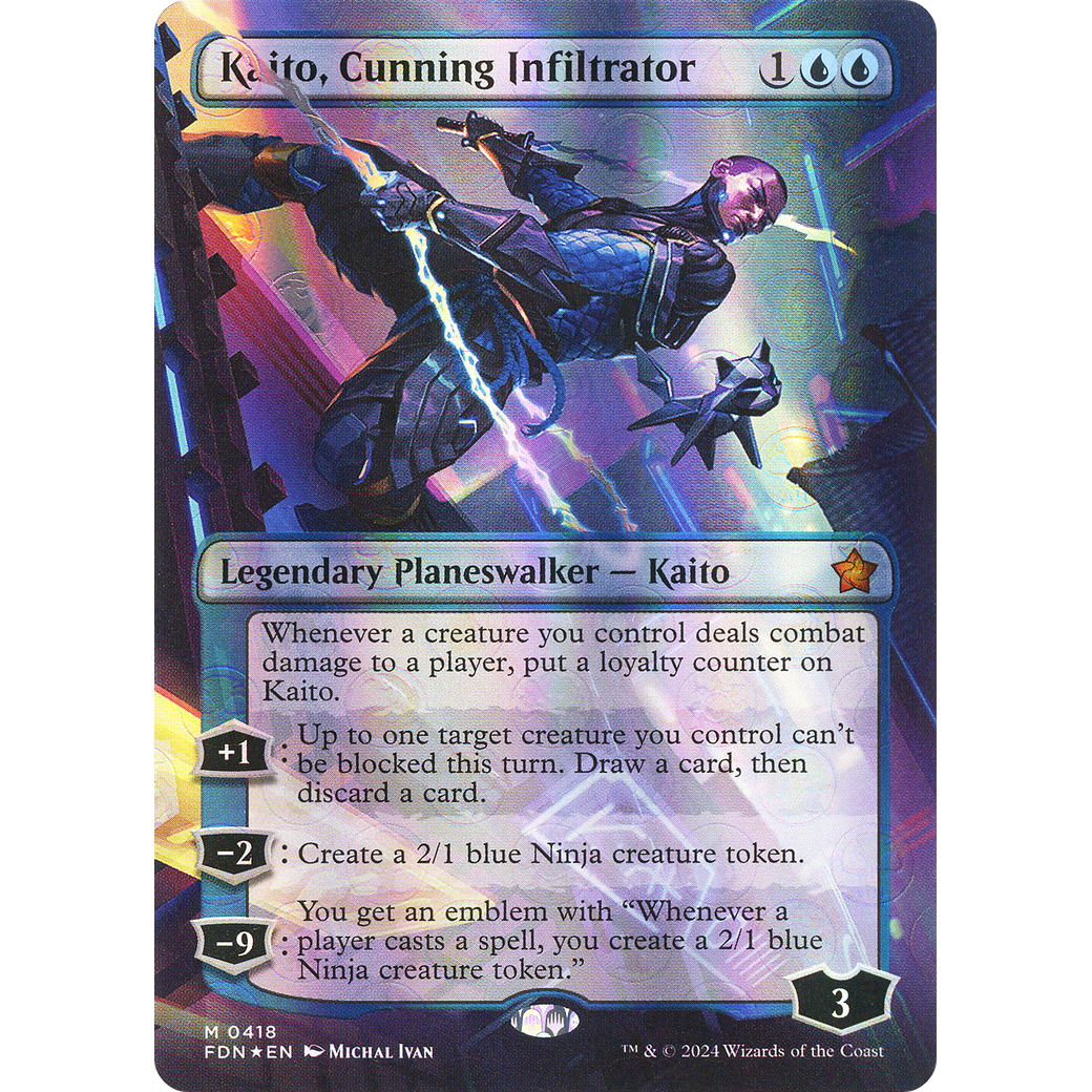 Kaito, Cunning Infiltrator (FDN-418) - Foundations (Borderless) Foil