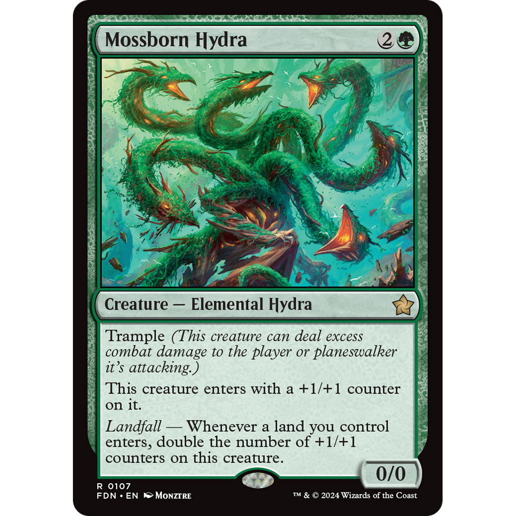 Mossborn Hydra (FDN-107) - Foundations Foil