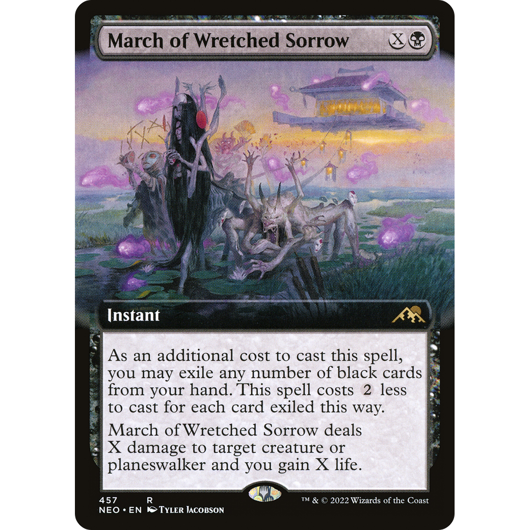 March of Wretched Sorrow (NEO-457) - Kamigawa: Neon Dynasty: (Extended Art) Foil