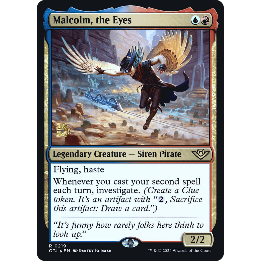 Malcolm, the Eyes (PRE-219S) - Outlaws of Thunder Junction Promos Foil
