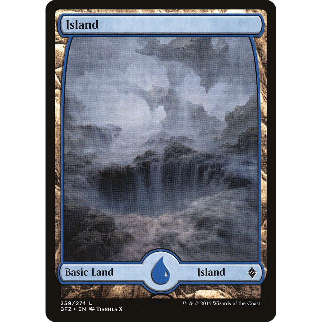 Island (259) - Full Art (BFZ-259) - Battle for Zendikar Foil