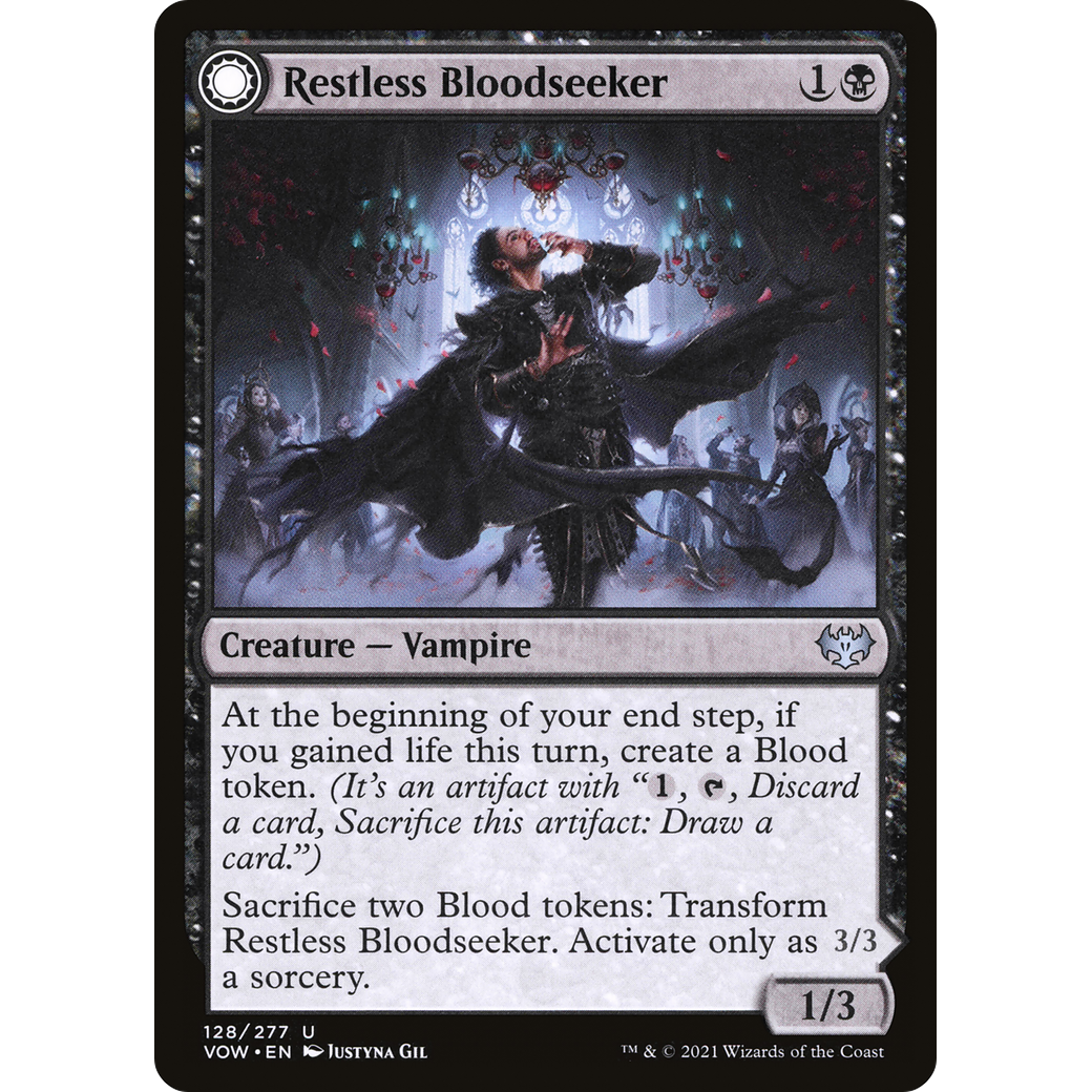 Restless Bloodseeker (VOW-128) - Innistrad: Crimson Vow: (Double Faced Transform)