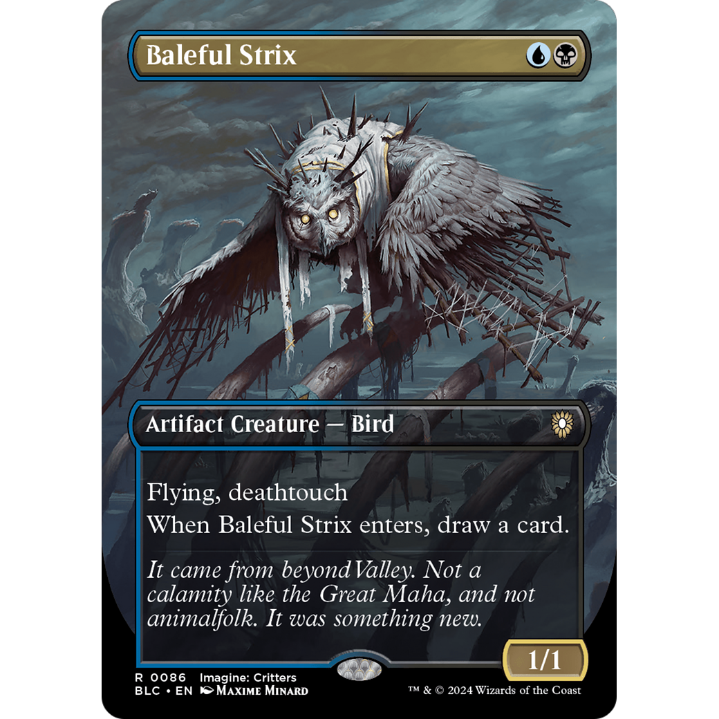 Baleful Strix (BLC-086) - Bloomburrow Commander (Borderless)