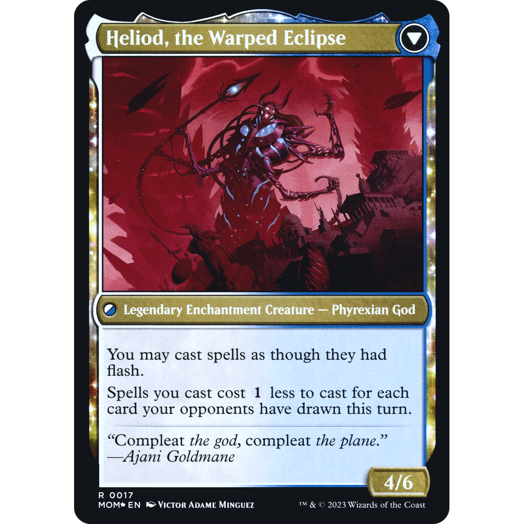 Heliod, the Radiant Dawn // Heliod, the Warped Eclipse (PRE-17S) - March of the Machine Promos: (enchantment) Foil