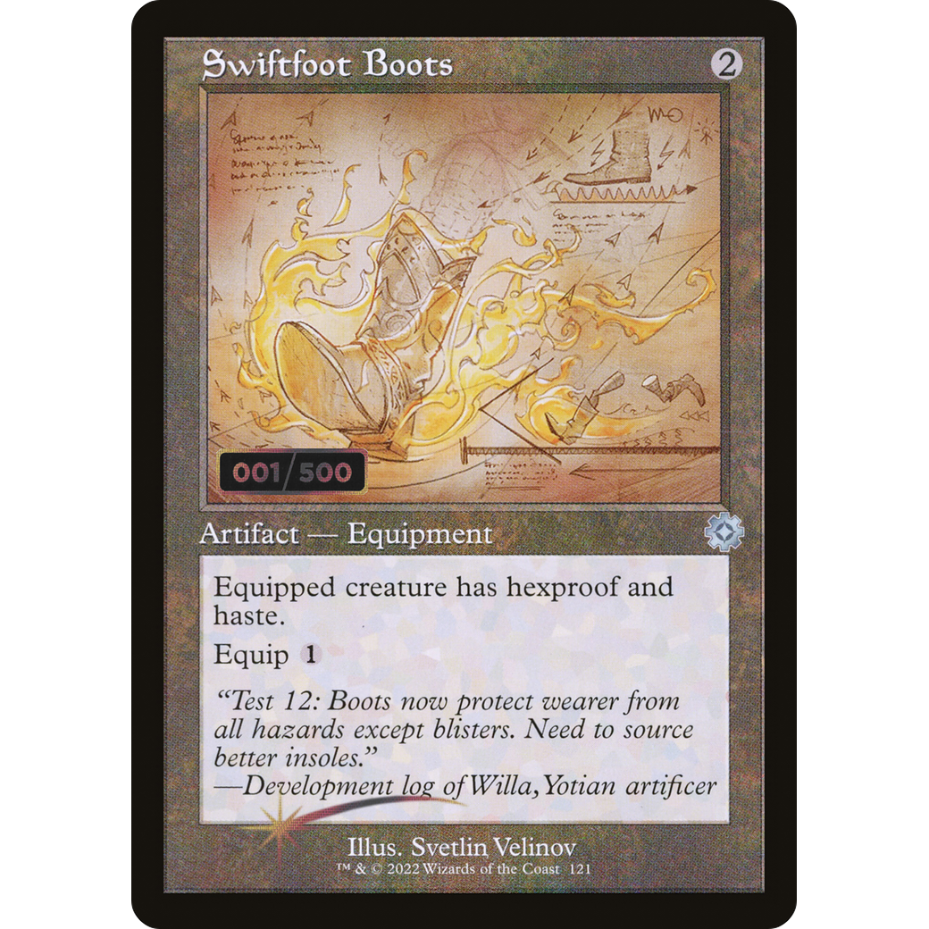 Swiftfoot Boots (Schematic) (Serial Numbered) (BRR-121) - The Brothers' War Retro Artifacts Foil