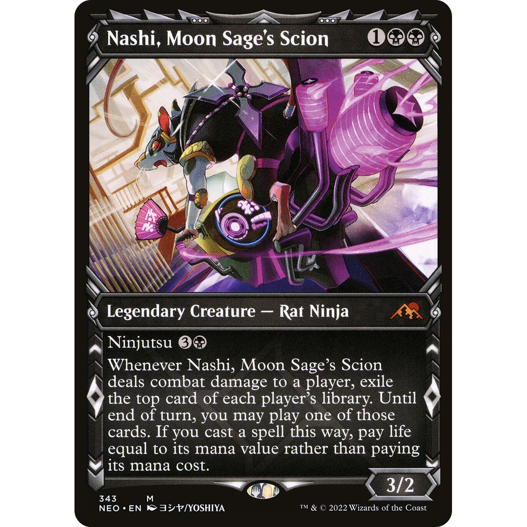 Nashi, Moon Sage's Scion (NEO-343) - Kamigawa: Neon Dynasty: (Showcase) Foil