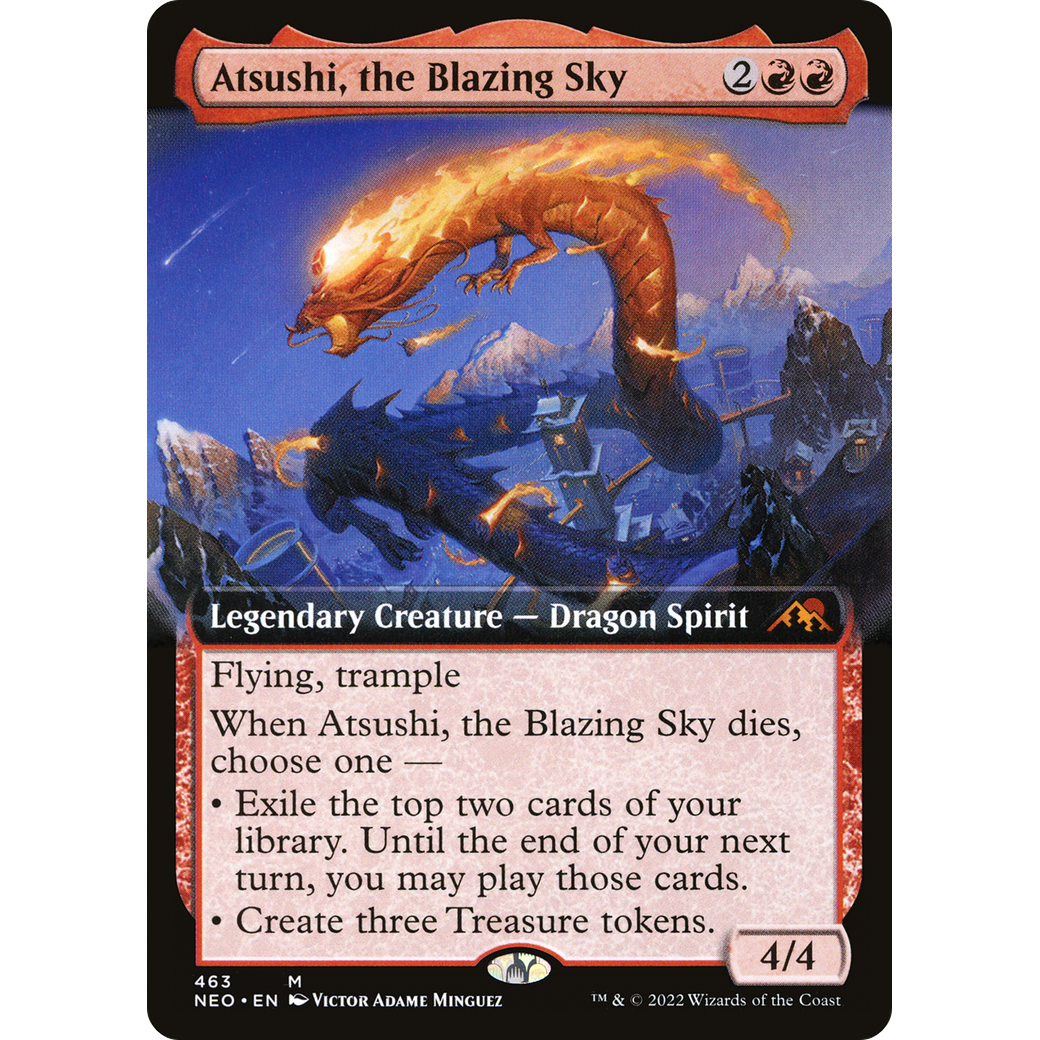 Atsushi, the Blazing Sky (NEO-463) - Kamigawa: Neon Dynasty: (Extended Art) Foil