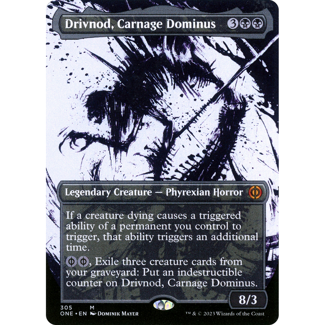 Drivnod, Carnage Dominus (ONE-305) - Phyrexia: All Will Be One: (Showcase) (Borderless) Foil