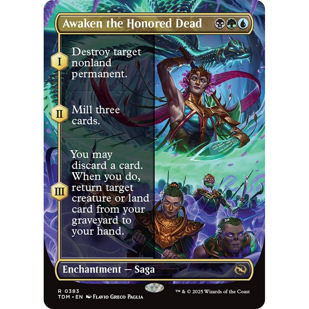 Awaken the Honored Dead (TDM-383) - Tarkir: Dragonstorm: (enchantment) (Borderless) Foil
