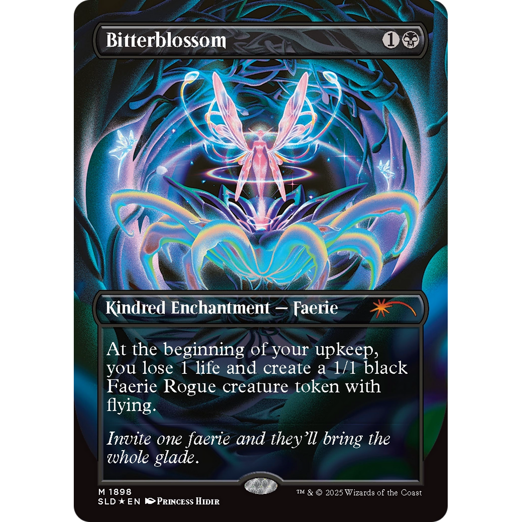 Bitterblossom (Double Rainbow Foil) (SLD-1898) - Secret Lair Drop (Borderless) Foil