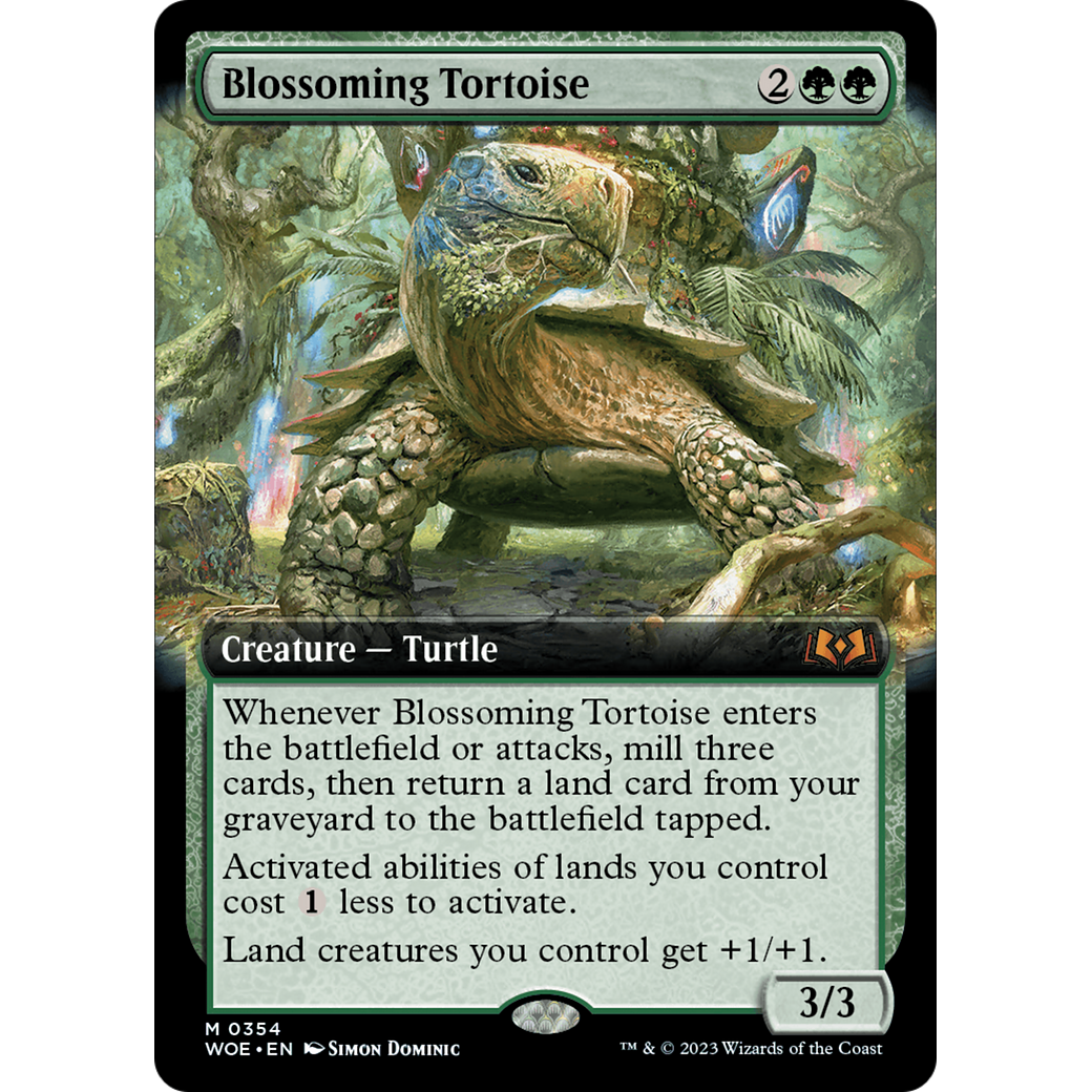 Blossoming Tortoise (WOE-354) - Wilds of Eldraine: (Extended Art) Foil