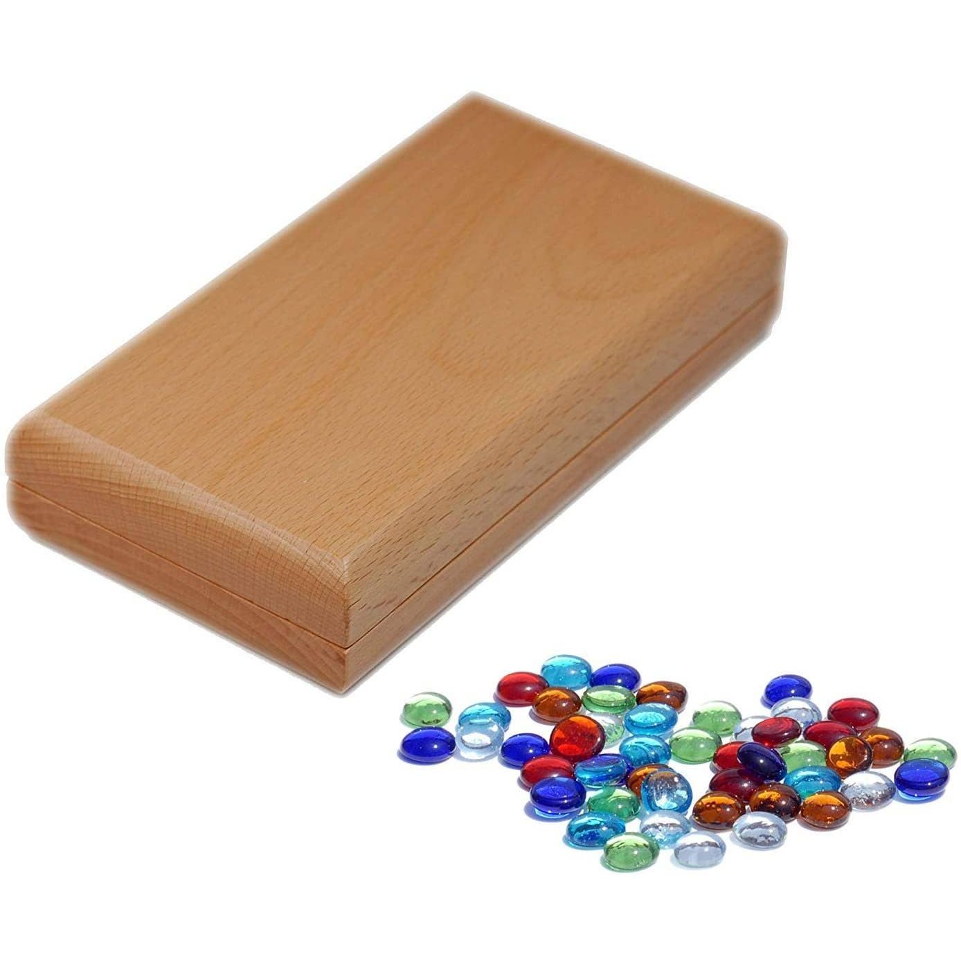 Solid Wood Folding Mancala with Glass Stones - 18 in.